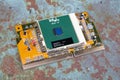 KYIV, UKRAINE - April 22, 2020. Intel Celeron 633 MHz processor