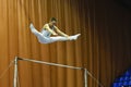 : Male gymnast performing during Stella Zakharova Artistic Gymnastics Ukraine international Cup