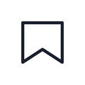 Kyiv, Ukraine - August 1, 2021: Bookmark black line icon. Popular instagram media element. Instagram flag, save symbol