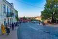 KYIV, UKRAINE, AUGUST 28, 2019: Colorful houses at Andriyivsky Uzviz street in Kiev, Ukraine Royalty Free Stock Photo