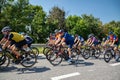 Kyiv. Ukraine. August 19. Group of professional cyclists during the cycling race before Independence Day