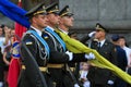 KYIV, UKRAINE - AUGUST 24, 2016: Military parade in Kyiv, dedicated to the Independence Day of Ukraine. Ukraine celebrates 25th an Royalty Free Stock Photo