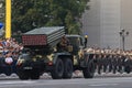 KYIV, UKRAINE - AUGUST 24, 2016: Military parade in Kyiv, dedicated to the Independence Day of Ukraine. Ukraine celebrates 25th an Royalty Free Stock Photo