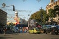 Euromaidan barricades on khreschatyk street after the revolution & protests on Maidan Square