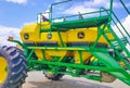 Kyiv, Ukraine - August 24, 2020: Pneumatic trailer Pneumatic seed loader John Deere 1910