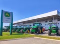 Kyiv, Ukraine - August 24, 2020: The Powerful tractors at John Deer store at Kyiv, Ukraine Royalty Free Stock Photo