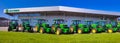 Kyiv, Ukraine - August 24, 2020: The Powerful tractors at John Deer store at Kyiv, Ukraine Royalty Free Stock Photo