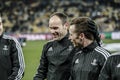 KYIV, UKRAINE - FEBRUARY 24, 2016: UEFA Championes League game with Dynamo Kyiv and Manchester City FC