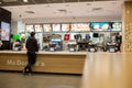 Kyiv, Ukraine - 2016: interior of McDonald`s. ` is the world` largest chain hamburger fast food restaurants