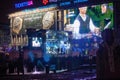 KYIV, UKRAINE - JANUARY 06, 2014: Night view of the music performance in the Euromaidan camp in center of Kyiv Royalty Free Stock Photo