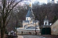 KYIV, UKRAINE - JANUARY 07, 2014: View of the Church of the Life-Giving Spring of the Kiev-Pechersk Lavra.