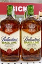 Kyiv, Ukraine, 11 July, 2023: - Bottles of Ballantine\'s Brasil Lime Scottish brand of luxury whisky for sale