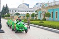 Children train like a caterpillar in the Mariinskyi Park near the Mariinskyi Palace in Kyiv, Ukraine