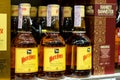 Kyiv, Ukraine- July 15, 2018: Different Types of Whiskies for Sale in the Supermarket