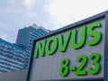 KYIV, UKRAINE - July 04, 2021 Novus shopping supermarket building. Royalty Free Stock Photo