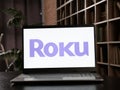 Kyiv, Ukraine - July 03, 2021. Roku is shown on the photo using the logo of company and text