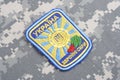 KYIV, UKRAINE - July, 16, 2015. Ukraine Air Force uniform badge Royalty Free Stock Photo