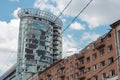 War of Russia against Ukraine. A residential building damaged by an russian cruise missiles in the Ukrainian Royalty Free Stock Photo