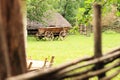 Kyiv, Ukraine - June 7, 2023: Mamaeva Sloboda. Vintage wagon on a sunny summer day