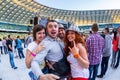 KYIV, UKRAINE - JUNE 21: Cool fans on concert of Okean Elzy on J