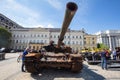 Exhibition of destroyed Russian military equipment on Saint Michael's Square in Kyiv, Ukraine