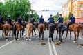 Kyiv, Ukraine - June 23, 2019. March of equality. LGBT march KyivPride. Gay parade. Mounted police on the march