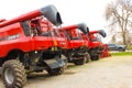 Kyiv, Ukraine - June 16, 2020: Modern Axial-Flow 140 by Case IH combine at road at Kyiv, Ukraine on June 16, 2020