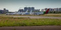 Kyiv, Ukraine - June 26, 2020: Planes. A lot of aircraft in the parking lot of the airport. The plane is on the platform of the
