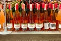 Kyiv, Ukraine, June 2023: - Showcase of elite France wine Rose dAnjou sales in alcohol department of large supermarket