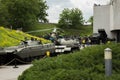 KYIV, UKRAINE - JUNE 1, 2017, Soviet military machines standing outside in Second World War museum in Kyiv, Ukraine