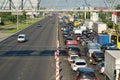 Traffic congestion in Kyiv city, capital of Ukraine