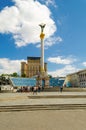 KYIV, UKRAINE - JUNE 16, 2016 View of Independence Square Maidan Nezalezhnosti in Kiev, Ukraine Royalty Free Stock Photo