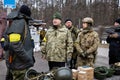 War of Russia against Ukraine. Kyiv territorial defense checkpoint