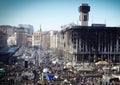 Burnt house of trade unions in Kyiv