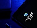 KYIV, UKRAINE - March 30, 2022. Logo of Webex by Cisco enterprise solution for video conferencing. Royalty Free Stock Photo