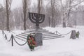 KYIV, UKRAINE:Memorial Menorah in Babi Yar