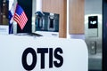 Kyiv, Ukraine - March 17, 2021: OTIS Otis Elevator Company exhibition stand