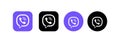 Kyiv, Ukraine - March 19, 2021: Set of Viber icons. Social media icons. Realistic Viber set. UI UX white user interface. Logo Royalty Free Stock Photo