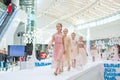 Kyiv, Ukraine March 03.2019. UKFW. Ukrainian Kids Fashion Day. little model girls defile on the podium at the fashion show
