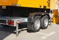 Yellow four wheels trailer diesel generator, mobile diesel generator set