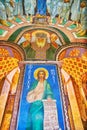 The Tsar Cosmos and Prophet Moses frescoes in St Cyril Church, on May 18 in Kyiv, Ukraine