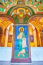 The Tsar Cosmos and Moses frescoes by Vrubel in St Cyril Church, on May 18 in Kyiv, Ukraine