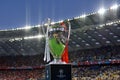 KYIV, UKRAINE - MAY 26, 2018: General view of the Champions League trophy before the match UEFA Champions League Final between Re