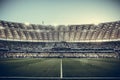 KYIV, UKRAINE - MAY 26, 2018: General view of the stadium NSC Olimpiyskiy inside before the 2018 UEFA Champions League final Royalty Free Stock Photo