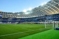 KYIV, UKRAINE - MAY 26, 2018: General view of the stadium NSC Olimpiyskiy inside before the 2018 UEFA Champions League final Royalty Free Stock Photo