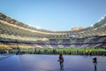 KYIV, UKRAINE - MAY 26, 2018: General view of the stadium NSC Olimpiyskiy inside before the 2018 UEFA Champions League final Royalty Free Stock Photo