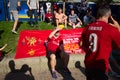 Liverpool fans on Khreshchatyk street in Kyiv before final match