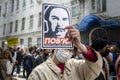 KYIV, UKRAINE - May 21 2021: The protesters demand an end to the `safari` on creative youth and punishment for law enforcers who a