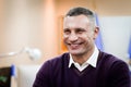 Kyiv, UKRAINE-Nov18, 2021: Ukrainian politician, boxer Vitali Klitschko in his office, Kyiv