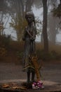 Kyiv, Ukraine - October, 23, 2023: Hungry Little Girls Bronze Monument symbol of victims of the Holodomor 1932-1933 in